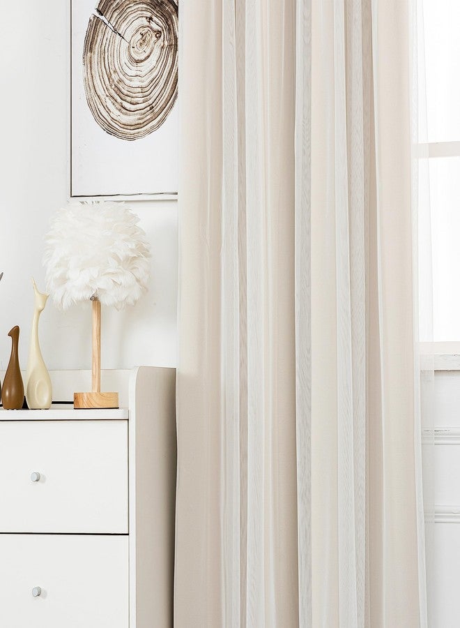 INLINAS Beige Blackout Curtains with Sheer Overlay - Grommet Top Thermal and Noise Reduction Panels for Bedroom and Living Room Light Blocking and Energy Saving, 52 x 84 Inches, Set of 2 - Image 4